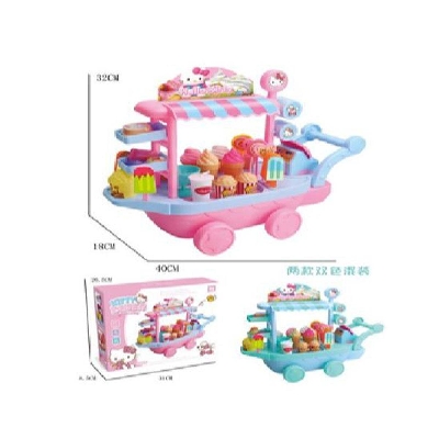 Picture of Hello Kitty Ice cream truck toy mini ice candy trolley home play learning toy candy car ice truck candy trolley ice candy cart house brain game kids toys-Multicolor