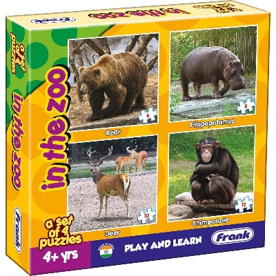Picture of Puzzles game - in The Zoo - Set of 4 Jigsaw Educational and Fun -10506-Multicolor