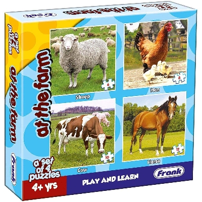 Picture of Puzzles for Kids - at The Farm - Set of 4 Jigsaw for Age 4 Years Old and Above - Educational and Fun -10501-Multicolor