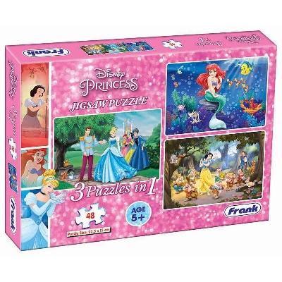 Picture of Disney's Princess jigsaw puzzle 3in1 for kids -11310-Multicolor