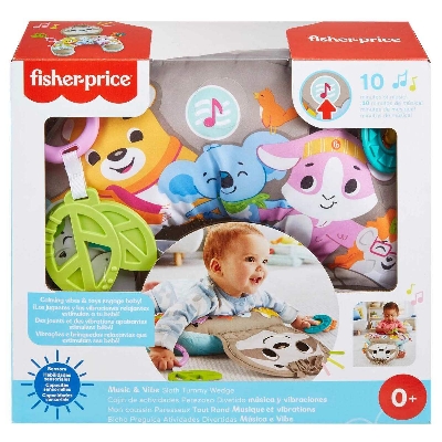 Picture of ​Fisher-Price Music and Vibe Sloth Tummy Wedge Baby Time Support With Activity Toys-GRR01-Multicolor