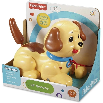 Picture of Fisher-Price Brilliant Basics Lil Snoopy Pull Along Toy For Kids- H9447-Multicolor