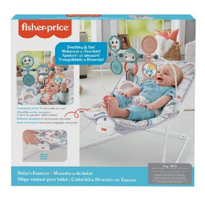 Picture of Fisher-Price Baby's Bouncer - Rainbow Showers, Infant Soothing and Play Seat -GWV94-Multicolor