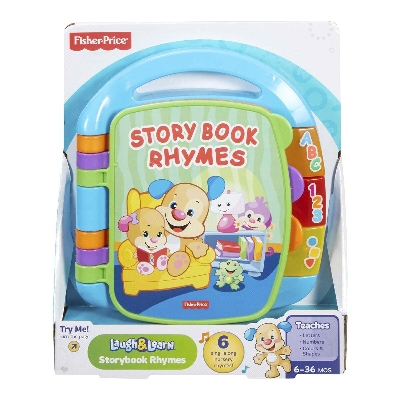 Picture of Fisher-Price Laugh and Learn Storybook Rhymes & Game and Controller Word Letter Number-CDH26-Multicolor
