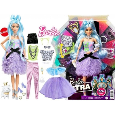 Picture of Barbie Extra Doll & Accessories Set with Pet, Mix & Match Pieces for 30+ Looks, Multiple Flexible JointsGYJ6-Multicolor