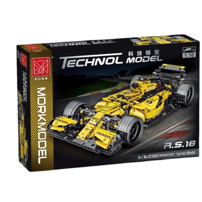 Picture of 1:10 yellow racing car blocks 1084pcs Technic Formula 1 Exclusive Car Building Blocks Set-Yellow