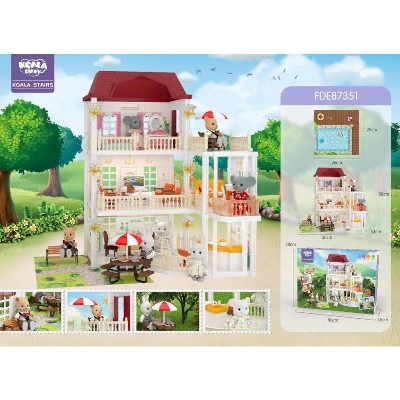 Picture of Doll house villa toys Koala Diary Families Luxury rumah boneka koala play pretend-Multicolor