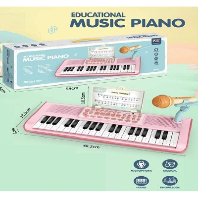 Picture of Keyboard Piano Toy Music 37 key electronic organ with microphone For Kids-CY-8004B-Pink