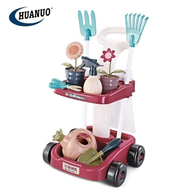 Picture of 23pcs Gardening potting combination cart creative plant cleaning Housework Toys-Multicolor