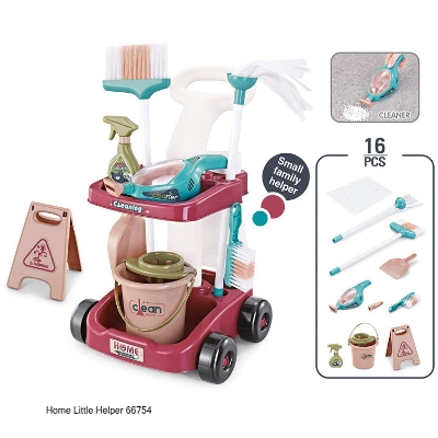 Picture of Sanitary Ware Cart  Little Helper- Pretend Role Play Kids Children Cleaning Housework Toys-Multicolor