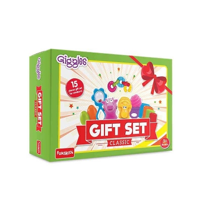 Picture of FUNSKOOL Giggles - Gift Set Classic Stack Nest Link Squeakers Teether Rattle Kids Playset-Multicolor