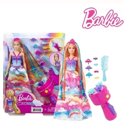 Picture of Barbie Dreamtopia Twist 'n Style Hair Princess Doll With Accessories  Play House Set Brinquedos Gift GTG00-Multicolor