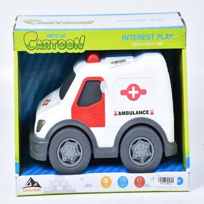 Picture of New Friction Ambulance With Light Music Pull Pack Kinetic Car For Kids-Multicolor