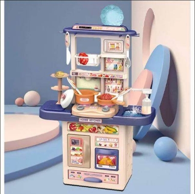 Picture of Dream Kitchen Stove With Light & Music  Faucet Water Steam IC Spray Utensils Cooking Set For Kids-Multicolor