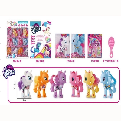 Picture of My Little Horse 12 PVC Box Horse With Comb Princess Model Twilight Sparkle Figure Set (1pc)-Multicolor