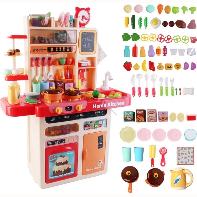 Picture of DIY Home Kitchen Pretend Play Set with  With FREE Extra Rotation Egg Steamer, Multiple Compartment and Spraying Mist Premium Cooking Toy-Multicolor