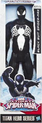 Picture of Hasbro Spider Man Marvel Ultimate Spider-Man Titan Hero Series Black Suit Spider-Man Figure - 12 inches-Black