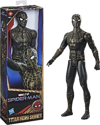 Picture of Hasbro Marvel Spider-Man Titan Hero Series 12-Inch Black and Gold Suit Action Figure Toy, Inspired By Spider-Man Movie, For Kids Ages 4 and Up-Black