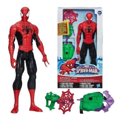 Picture of Hasbro Marvel Ultimate Spider-Man Titan Heroes series with Goblin attack gear Action Figure Gift- 12 inch-Red