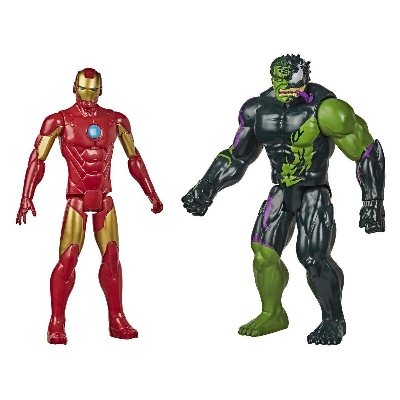 Picture of Iron Man Vs. Venomized Hulk Action Figure,Titan Hero Spider-Man Maximum Venom Series 2-Pack - Iron Man vs Venomized Hulk Series-Multicolor