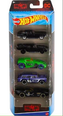 Picture of Hot Wheels 1:64 Scale Batman 5-Pack - Multipack of 5 Batman-Themed Vehicles Model Toy Car (Die-Cast Model Car)-Multicolor