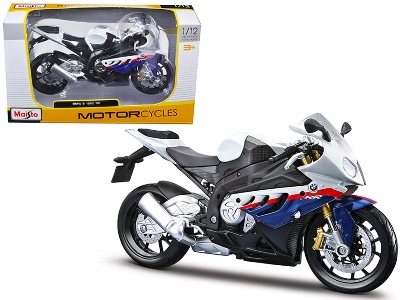 Picture of Maisto Plastic 1/12 BMW S1000RR Motorcycle, White/Red/Blue, Multi color-Multicolor