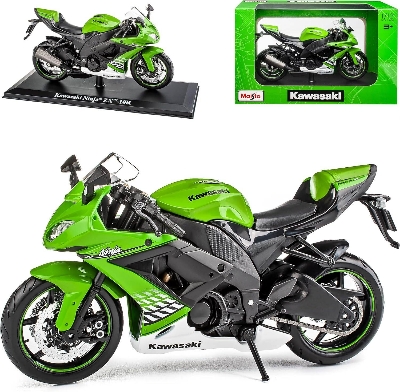 Picture of Kawasaki Ninja ZX-10R Green from 2004 with Socket 1/12 Motorcycle-Blue