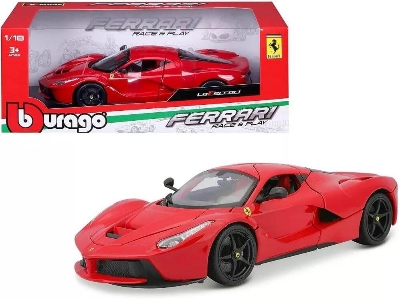Picture of Bburago 1:18 Scale Ferrari Race and Play LaFerrari Diecast Vehicle (Colors May Vary-Red