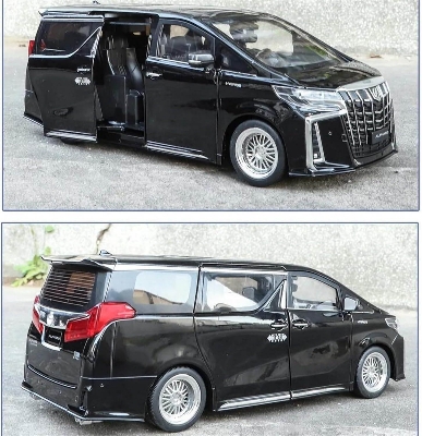 Picture of 1:18 Toyota Alphard MPV Alloy Car ModelHigh Simulation Sound and Light Diecast Metal Toy Vehicles Car Model Childrens Toys Gifts-Black