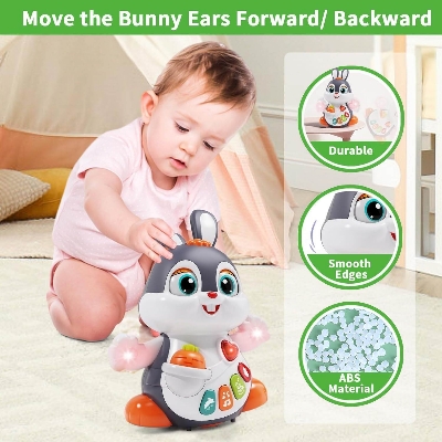 Picture of Masroo Musical Bunny Crawling Toys for Babies 6-12 Month Dancing Music Light Baby Toys, Tummy Time Toy Development Learning Toys for 6 8 9 10 12 Month Toddler Birthday Gift for 1 2 Year Old Boy Girl-Multicolor