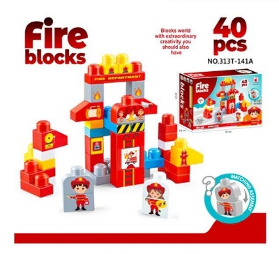 Picture of Fire Blocks 40pcs Puzzle Play-Multicolor