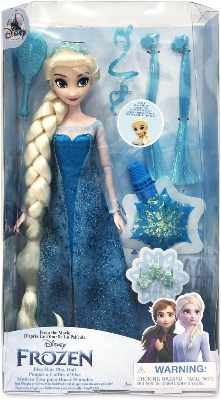 Picture of Disney Store Official Elsa Hair Play Doll – Frozen - 11 inch - Interactive Hairstyling Fun - Recreate Enchanted Looks for Frozen Fans & Collectors - Durable & Kid-Friendly-Multicolor