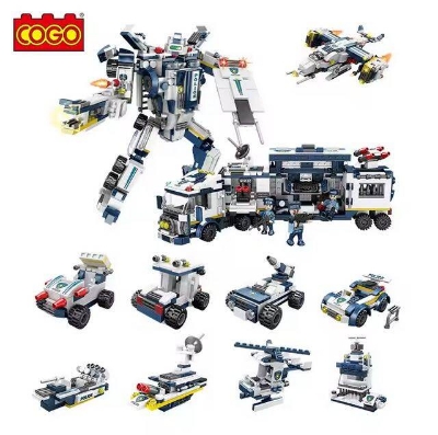 Picture of COGO 8 in 3 ABS 3D Educational Deformation Robot Transform Bricks Truck Building Blocks Toys for Children-Multicolor