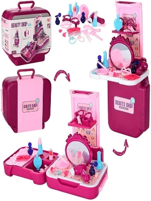 Picture of Role Play Beauty Shop Briefcase Set Dressing Table Beauty set 3 in 1 32 pcs-Multicolor