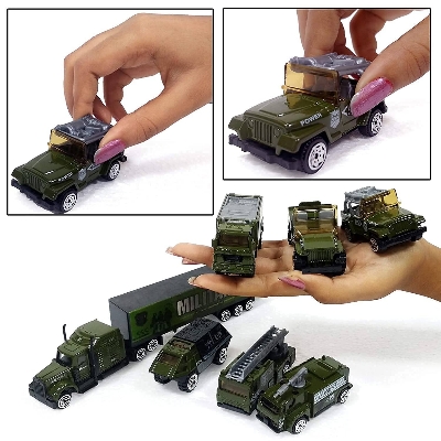 Picture of VVE Military Vehicle Set Metal Die Dast Army Vehicle Play Set, Pack of 7, Multicolour-Green