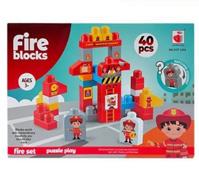 Picture of Fire Blocks 40pcs Puzzle Play-Red