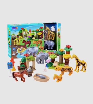 Picture of ZOO Funny Shaped Building Blocks – 51 Pcs-Multicolor