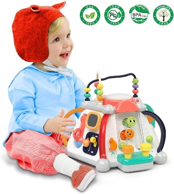 Picture of HOLA Baby Activity Cube Toys for Toddlers 1-3, Musical Light up Play Activity Center Baby Toys 12 18 24 36 Months, Educational Developmental Learning Toys Gifts for 1+ Year Old Girls Boys Kids Infants-Multicolor