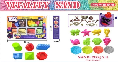 Picture of 800g space sand with castle ocean sand model beach emoji toy-Multicolor
