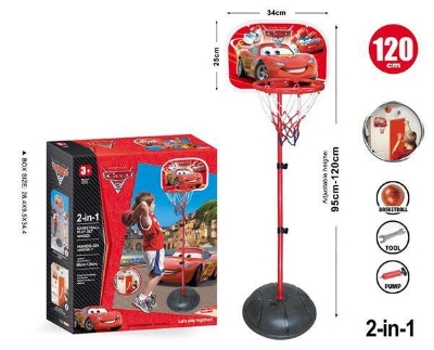 Picture of Plastic 2 in 1 Basketball Play Set For Kids - Multi Color 666-8C-Red