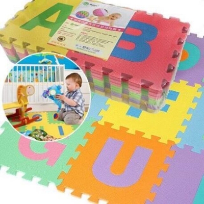 Picture of Baby Play Mats 26 Pcs Eva Carpet English Letter (5 Feet X 5 Feet)-Multicolor