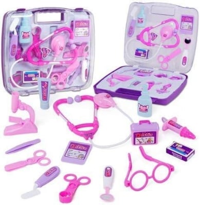 Picture of Click to open expanded view Doctor Toys Set, Simulation Medicine Box Doctor Nurse Medical Kit With carry Case Pretend Play Set-Multicolor