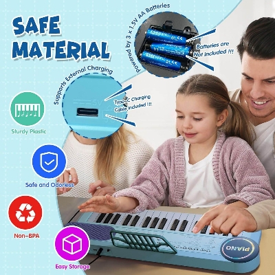 Picture of Piano with Microphone (Blue)-Blue