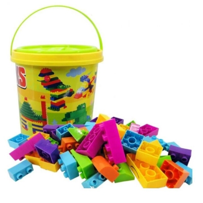 Picture of 206 Pcs Building Blocks Puzzle Blocks for Kids Bucket to Store the item-Multicolor