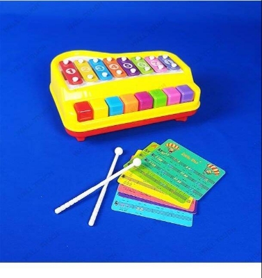 Picture of Five/Eight Keys 2 in 1 Striking Xylophone (Organ Piano) Toy For Kids With Xylo stick-Multicolor