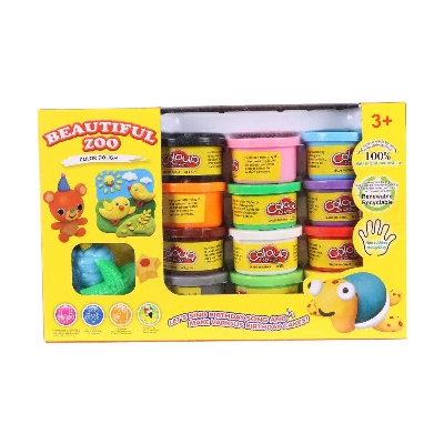 Picture of 12 Pieces Clay Do Different Colors Play Do - clay for kids fun with dice-Multicolor