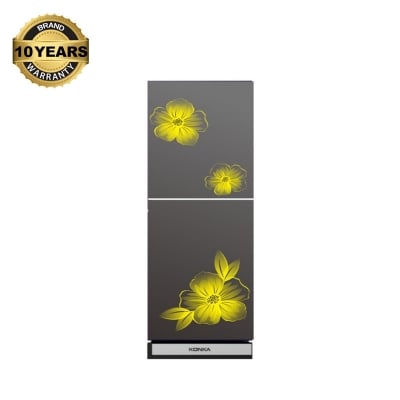 Picture of KONKA KRT-165HGB-165L Upper Freezer -GLASS MIRROE YELLOW Free Delivery