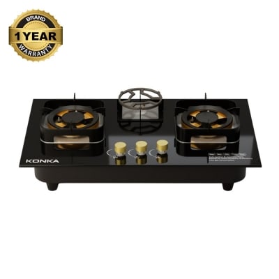 Picture of KONKA THREE BURNER GAS COOKER GA-KG04 (KGA-BGS21)-LPG-Black