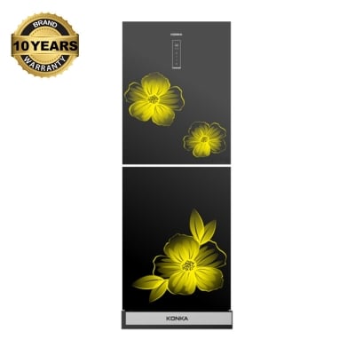 Picture of KONKA KRT-315EGB-315L Upper Freezer Refrigerator-GLASS MIRROE YELLOW