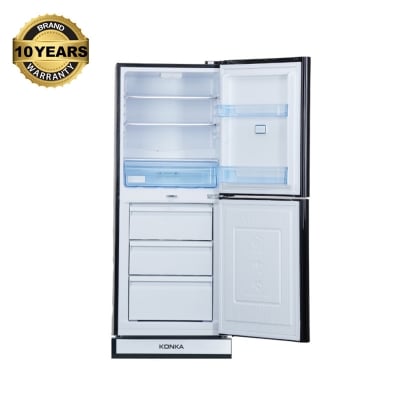 Picture of KONKA 270L 2-Door Bottom Mount Intelligent Refrigerator Freezer Chiller with 3D Green Lily Panel Finish - KRB-270EVB